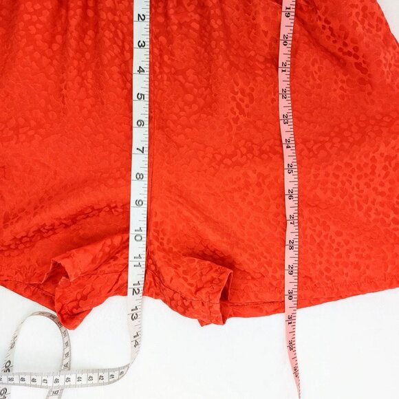 Roseanna Orange Leopard Print Romper 100% Silk Deep V Neck Large EU 40 France - Picture 8 of 8